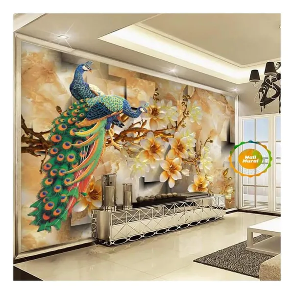 China Designs 3D 5D Silk Cloth Wall Paper Murals, Wholesale High Quality Texture Murals Drop Ship photo-3