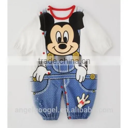 2015 New Factory Wholesale Bulk Cartoon Baby Solid Color Infant Rompers Organic Cotton AG-LA0028 photo-3