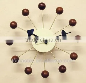 Walnut Ball Clcok Wall Clock photo-2