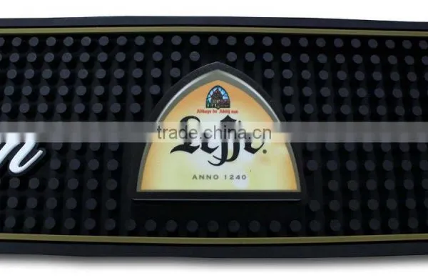 Custom Branded Logo Soft PVC Natural Pvc Material Color Printing Bar Mat photo-2