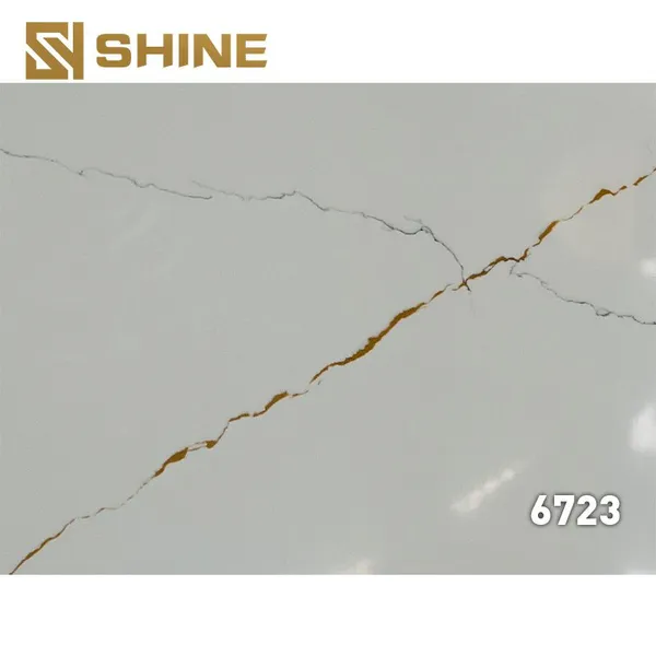 Latest Marble Artificial Quartz Stone Calacatta White Quartz Slab Widely Used photo-5