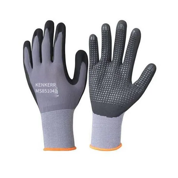 Enkerr Ms851041 Nitrile Ultra-fine Foamed Dotted Gloves