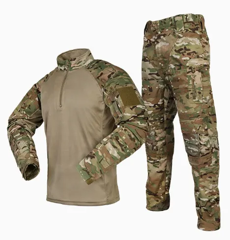 Wholesale Anti Splash Frog Suit Set, Elastic and Breathable Outdoor Long Sleeved Camouflage Tactical Training Suit