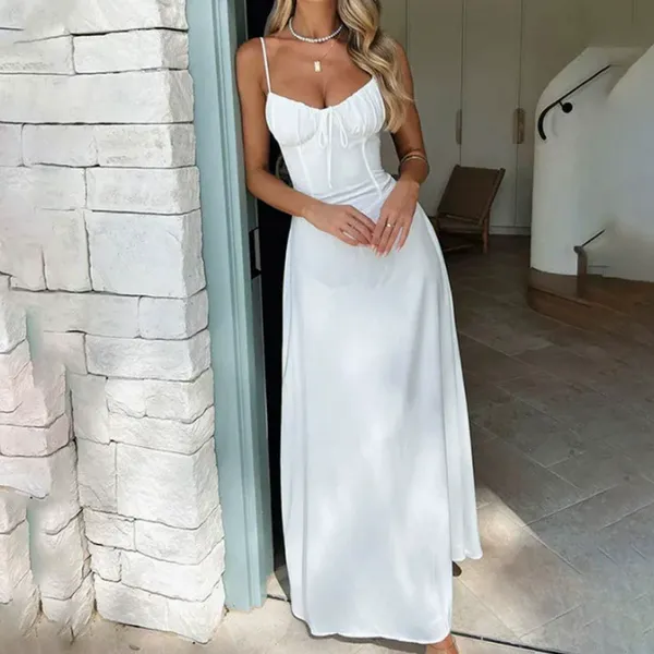 European and American Spring New Dress, Elegant Lace A-line Solid Color Medium Length Dress ,Casual Dress, photo-3