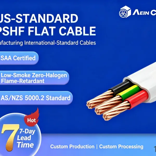 SAA Certified LSZH Flat Cable TPSHF, Australian Standard Wiring Cable for Caravan & Container