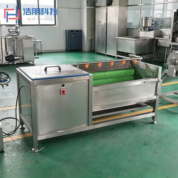 Commercial Brush Peeling Machine SUS304 Root Vegetable Potato Skin Remover Automatic Discharge Food Processing Equipment photo-2