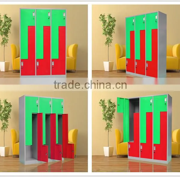 Durable Body L Shape Double Color Metal Workplace Lockers photo-2