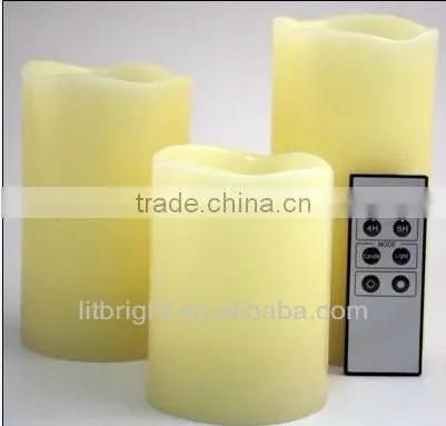 Moving Flame Wick Real Wax LED Candle With Timer photo-3