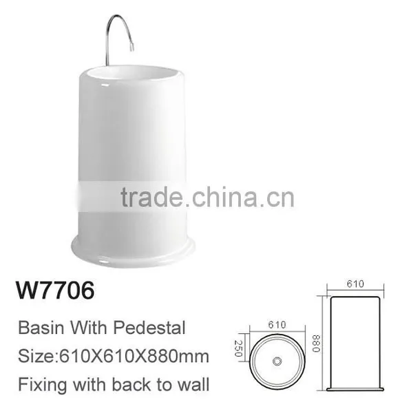 One Piece Round Pedestal Porcelain Basin Price photo-2
