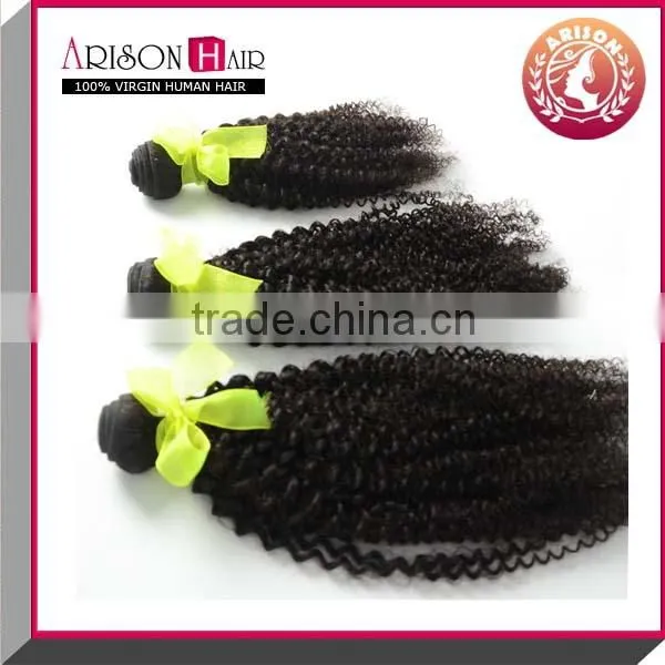 Top Grade 100% Brazilian Cheap Human Hair Kinky Curly Lace Closure With Hair Bundles photo-2