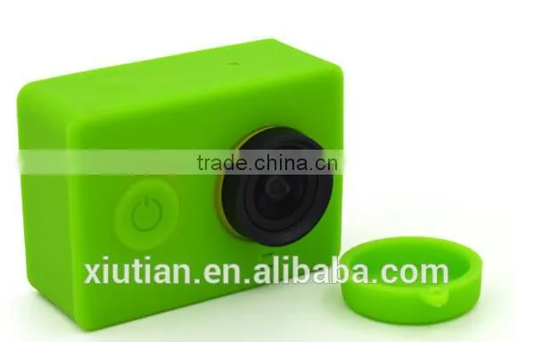 Sillicone Rubber Cover Case Skin Protector for XiaoMi Yi Camera + Lens Cap photo-3