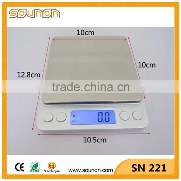 Stainless Steel Weighing Platform Pocket Scale, Mini Scale, Big LCD Display Digital Pocket Scale photo-2
