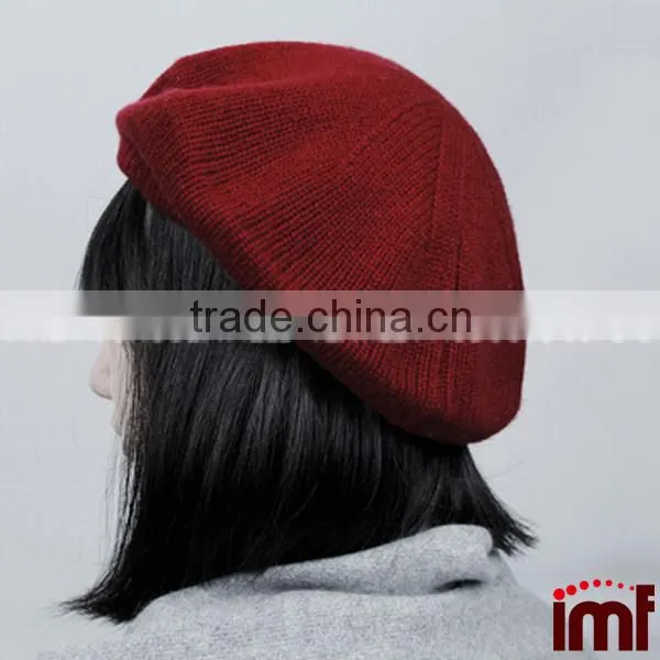 Women's 100% Cashmere Trendy Warm Soft Stretch Beret Knit Beanie Hat photo-4