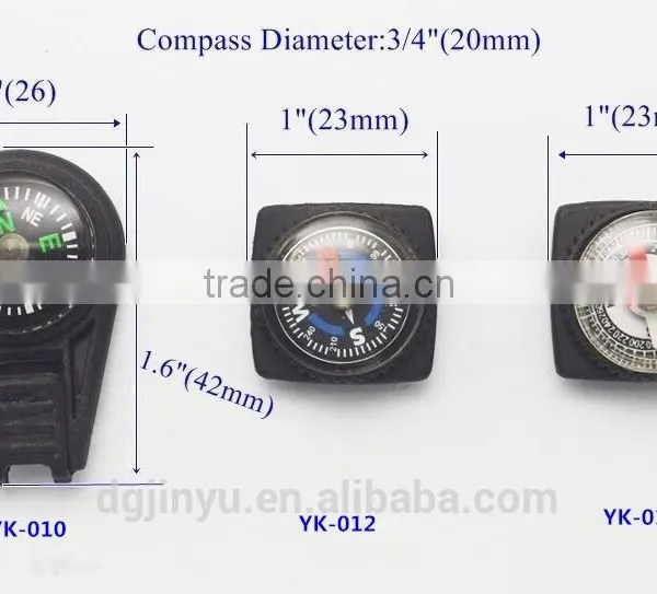 Jinyu High Quality Paracord Compass/mini Compass/plastic Compass Zipper Pull photo-3