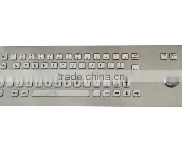 Black Metal Industrial and pc Computer Keyboard With Trackball or Touchscreen photo-2