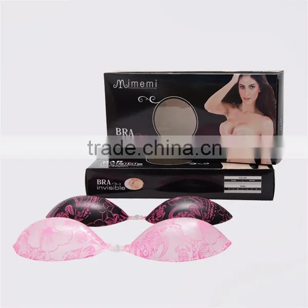 Fashion Bra Gel Silicone Printed Invisible Strapless Cheapest Brassiere photo-3