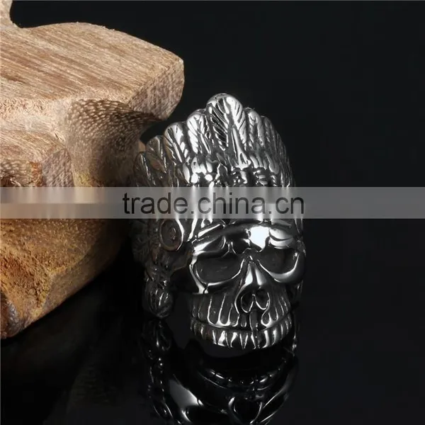 2016 Hot 316L High Quality Skull Finger Ring Man photo-3