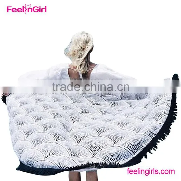 2016 Multicolor Yoga Mat Women's Beach Towel Womens Blanket Table Cloth Round Beach Pool Home Shower Towel photo-6
