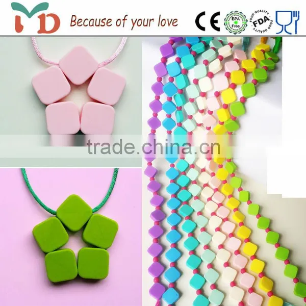 Soft Silicone Rubber Teething Ring/Silicone Necklace photo-3