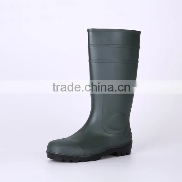 Cheap Simple Style Safety PVC Rain Shoes With Steel Toe, Industrial Safety Boots photo-3