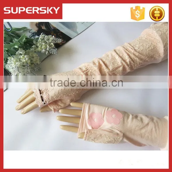 V-380 Wedding Fingerless Mesh Lace Wedding Dressing Bridal Glove Protection Sun Block Daily Gloves photo-3