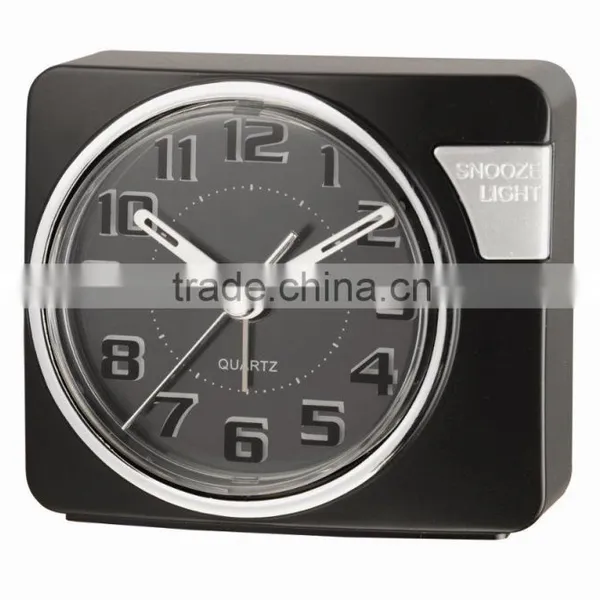 Black Dial Touch LED Light Hand Size Alarm Clock photo-2
