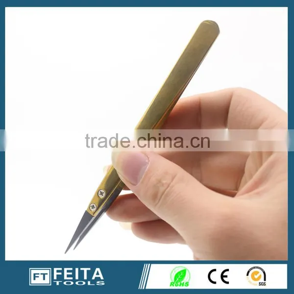 72MZ Handheld Tools Pointed Black Tip Tweezers Colorful ESD Stainless Steel Ceramic Tweezers photo-2