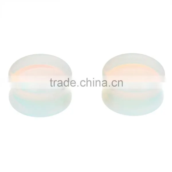 6 Pairs Opal Flesh Tunnel Plug Avaible in Various Gauges