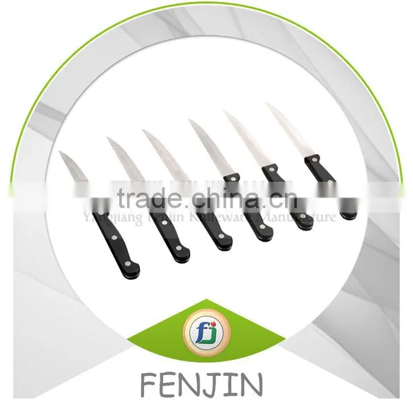 6-pcs Plastic Triple Riveted Handle Steak Knife