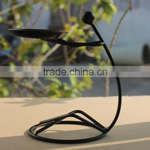 Black Sitting Iron Man Candle Holder, Iron Crafts, Iron Ornament Other Metal Craft