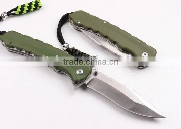 OEM D2 High Speed Steel Blade With Army Green G10 Handle Knife photo-2