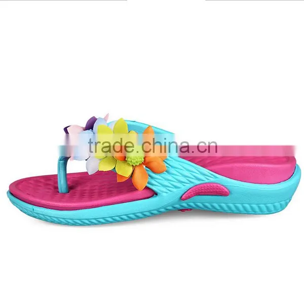 Women's Beach Wedges Platform Massage Thong Slippers Big Flower Decor Flip Flops Sandals photo-6