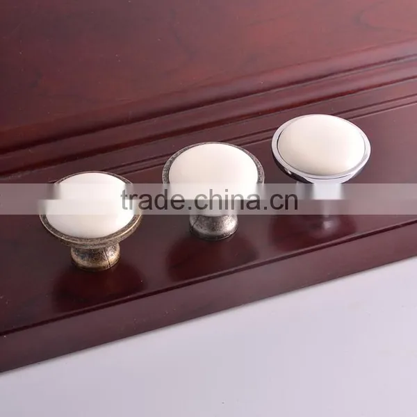 Chrome Plated Die Casting Zinc European Luxury Furniture Office Wardrobe Kitchen Cabinet Cupboard Ceramic Handle photo-2