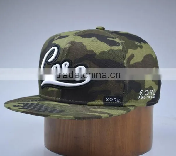 Custom Embroidered Snapback Cotton Cap Camouflage Colour photo-2