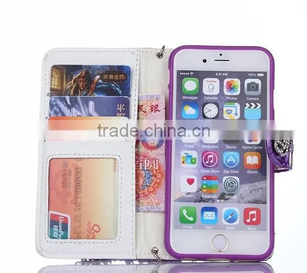 Luxury Charm Leather Handbag Wallet Purse Cover Case for Iphone6s photo-4