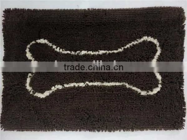 Bone Pattern Polyester Microfiber Chenille Carpet for Dog