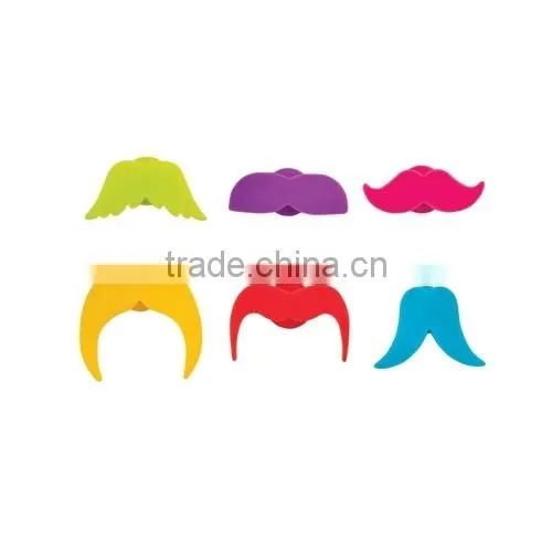 2014 Hot Sell Silicone Mustache Beer Bottle Markers and Bottle Clip Markers photo-3