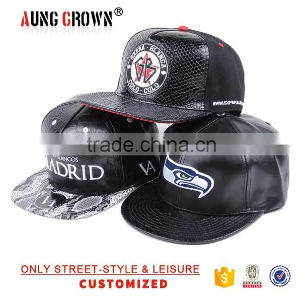 Custom Cap Leather Cap/flat Brim Leather Cap/leather Cap for Unisex photo-2