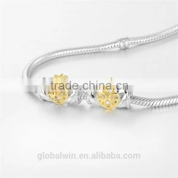 Custom Engarving 18K Gold Plating Charms Solid European Tube Bead 925 Sterling Silver Beads Wholesale 14K Gold Charms Bead photo-6