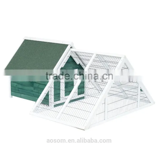 Pawhut Chicken Rabbit Cage Coop Deluxe Large Nesting Box Run Outdoor photo-2