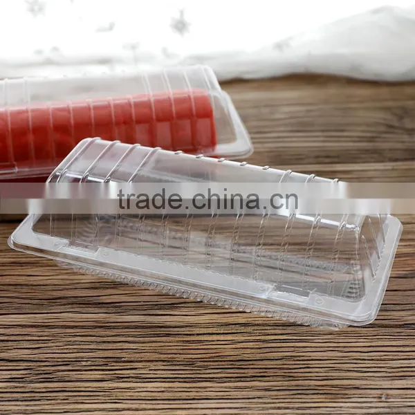 Vacuum Forming Disposable Plastic Clamshell Hinged Food Container, Clear Cake Packaging Box photo-2