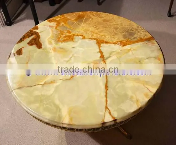 POLISHED GREEN ONYX TABLE TOPS COLLECTION photo-2