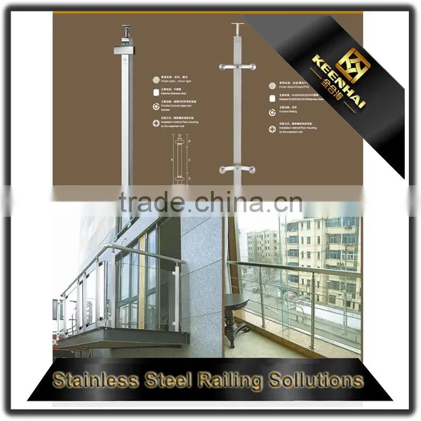 Glass Balcony Railing With Stainless Steel Baluster photo-5
