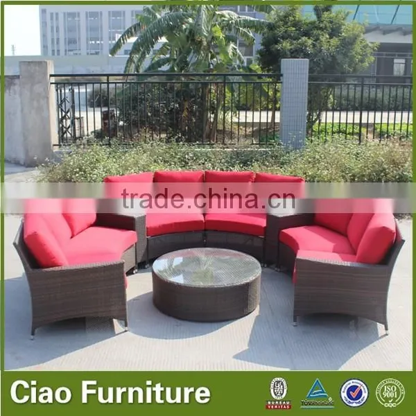 Outdoor Furniture Fabric Outdoor Half Round Sofa Set photo-5