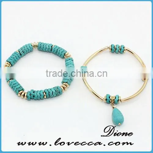 Bohemian Jewelry 2016 Guangzhou Wholesale Synthetic Turquoise Stone Bracelet photo-4