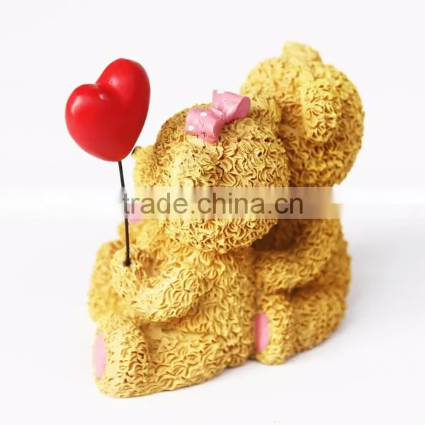 Custom Small Resin Couple Teddy Bear Figurines photo-3