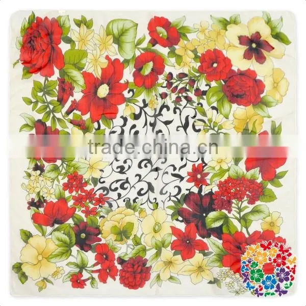 Children Girls Fashion Short Tulle Scarf Tulle Flower Print Hemming Scarf photo-5