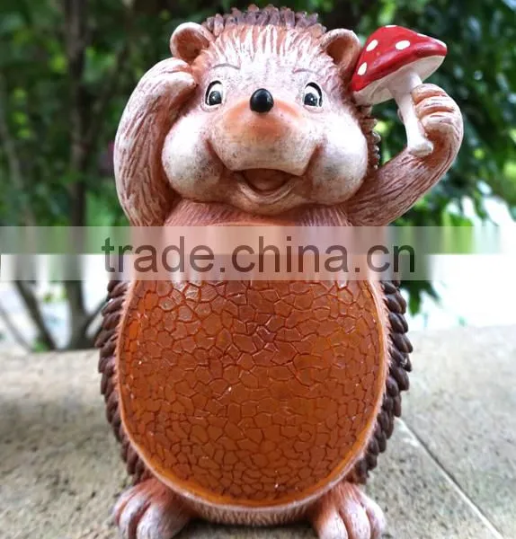 Polyresin Hedgehog Figurine With LED Light