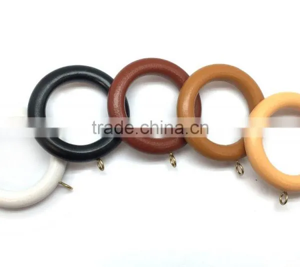 High Quality Wooden Curtain Rod Ring ID40mm/OD65mm Dark Brown Coated photo-5