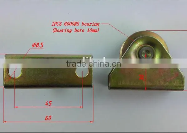 1.5 Inch Sliding Gate Wheel Diameter 40mm Thickness 12mm Bearing 6000RS Groove "U" With Outer Support ITEM:412PCR photo-3